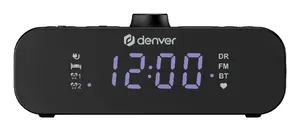 Denver CRD-515 Digital Alarm Clock Black DAB+ and FM Radio Bluetooth LED Display 3.5"