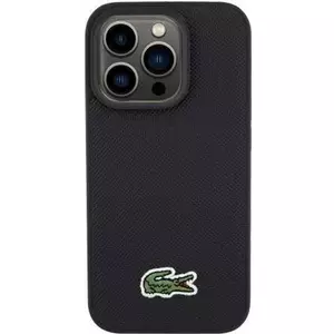 Lacoste Cietais Vāciņš Iconic Petit Pique Woven Logo MagSafe Black priekš iPhone 15 Pro Max