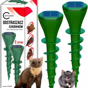 Carruzzo Solar Mole Repellent K751D3 — 2 pieces, solar-powered ground ultrasonic deterrent