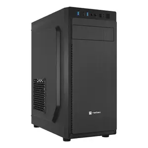 Datora korpuss NATEC Aracanta Midi Tower Black — atbalsts Mini-ITX/MicroATX/ATX, 1×3.5" + 3×2.5", USB 3.2 Gen1