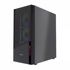 Datora korpuss GEMBIRD Fornax 4300 Midi Tower ATX, rūdītais stikls, 2x3.5" un 3x2.5" sloti, ARGB ventilatoru atbalsts, USB 3.2 Gen1