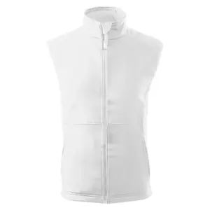 Vīriešu softshell veste MALFINI Vision 517 balta 280 g/m² — bezrokavu ārējais slānis, vēju izturīga