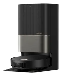 Robots putekļsūcējs Dreame X50 Ultra Melns un Nerūsējošais tērauds ar mitro uzkopšanu, 6400 mAh akumulatoru, kombinēto tvertni un uzlādes attīrīšanas bāzi