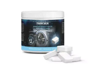 Таблетки для чистки стиральной машины FRISCHER FR00205 12 шт. по 16 г — удаление накипи и очистка барабана
