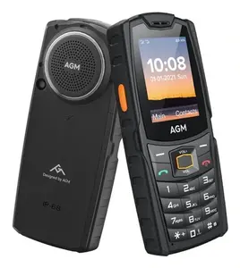 AGM M6 Monobloka Mobilais Tālrunis 4G Divas SIM Kartes 2.4 Collu Displejs 0.3 MP Kamera 2500 mAh Akumulators Melns