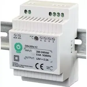 Barošanas bloks Eura DIN30W12 12V 2,5A DC DIN sliedei