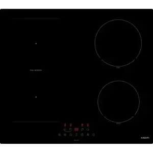 Indukcijas plīts virsma MPM MPM-60-IM-15, iebūvējama 3 zonas (ar elastīgo zonu), 59 cm, 7200 W, stikla virsma, skārienvadība