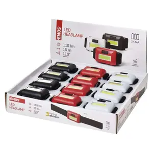 Налобный фонарь EMOS P3538 COB LED 110 лм, питание от 3×AAA