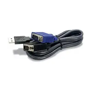 KVM kabelis TRENDNET TKCU06 USB 1.1 Type A uz VGA, 1,8 m, melns