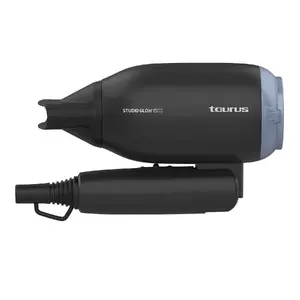 Matu fēns Taurus Studio Glow 1500 — 1400 W, 3 siltuma līmeņi, 2 ātrumi, salokāms, karājamais, melns