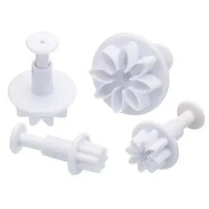 Fondanta plunžeru griezēji KitchenCraft GB40KCFCFLOW4PC plastmasas balti, 4 gab., 9×5×4 cm