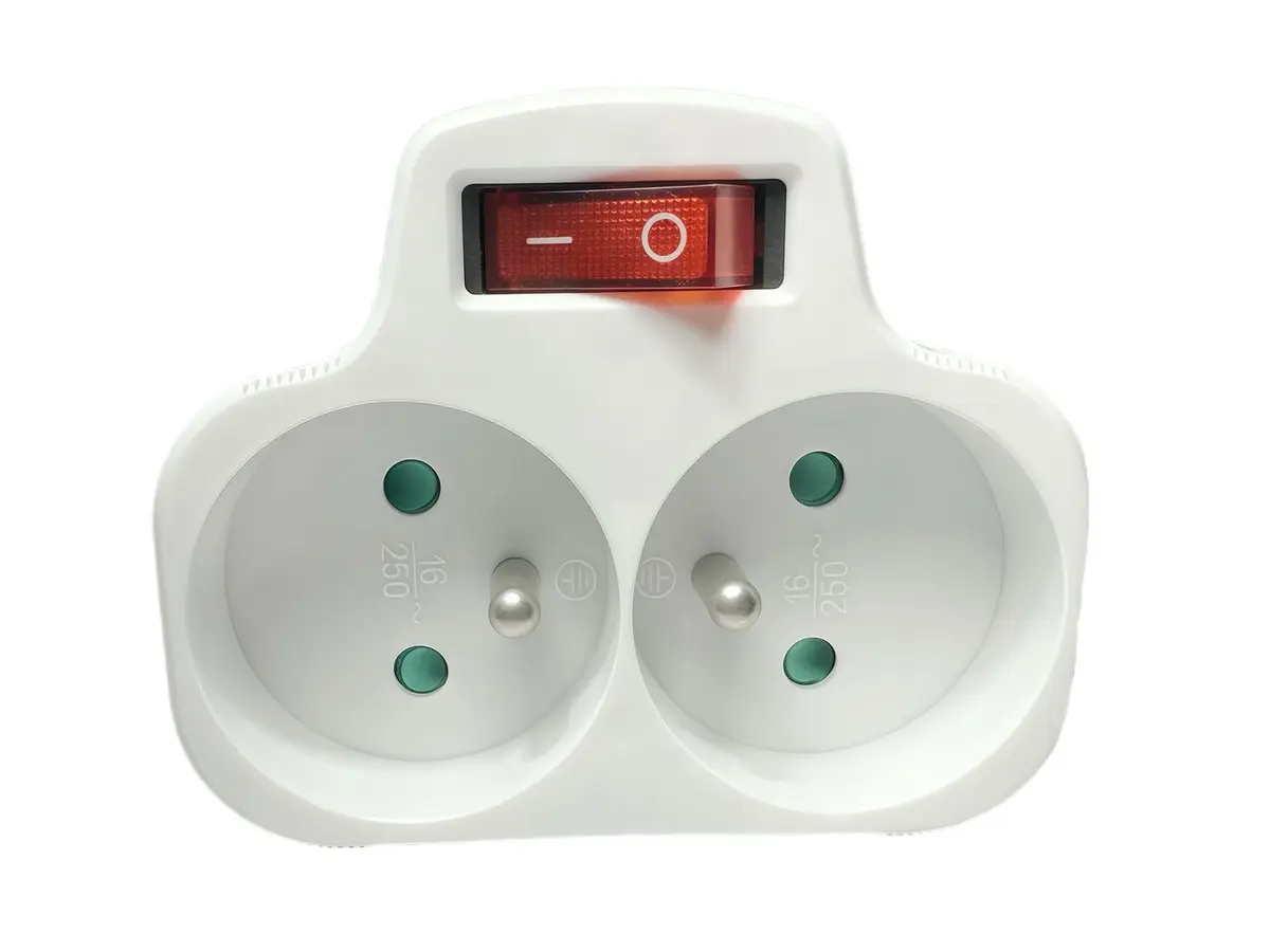 MicroConnect EU uz 2 franču Type E adapteris MC-PLUGOOEU1+2FRW Photo 3