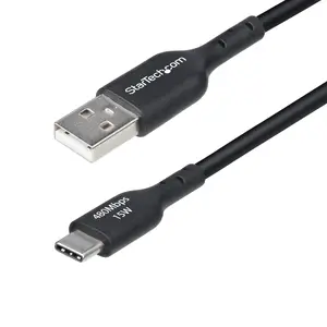 StarTech USB-A to USB-C Charging Cable USB 2.0 3A TPE Jacket Black