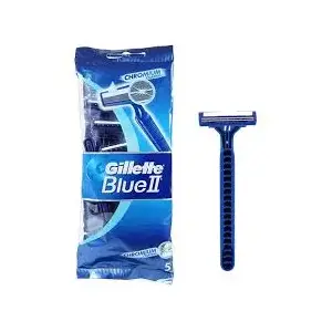 Disposable razor blades Gillette Blue II, pack of 5 single-edge cartridges