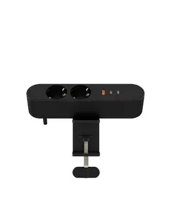 MicroConnect Multi Desktop Power Socket galda kontaktligzdu bloks 2x Schuko, 1x USB-A, 2x USB-C 67W 1.8m Melns