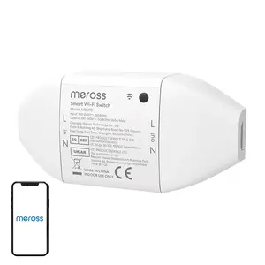 Vieds WiFi slēdzis Meross MSS715MA-UN saderīgs ar Matter — vienkanāla iebūvējama releja risinājums mājas automatizācijai