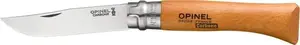 Folding travel knife Opinel Carbon No.10 – high-carbon steel blade, wooden handle, locking ring