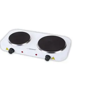 Настольная электрическая плита ESPERANZA EKH014W, 2 зонная закрытая конфорка 1500W + 1000W, белая