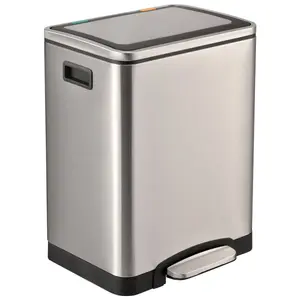 Atkritumu tvertne Baltic Aqua 15L+15L ar divām nodalījumiem un mīkstu vāka aizvēršanos