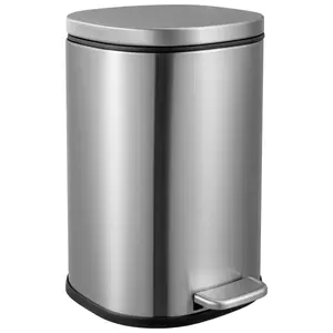 Pedāļu atkritumu tvertne Baltic Aqua 9145265, 5 l, hromēta, ar mīkstu vāka aizvēršanos