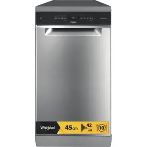 Freestanding Dishwasher Whirlpool WH6FB10BS7A0X Slimline 45 cm 10 Place Settings 9 Programs Energy Class B Stainless Steel