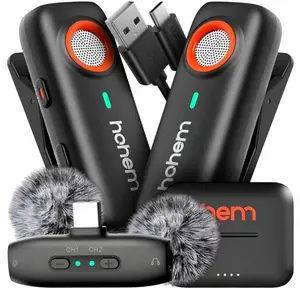 Hohem MIC-01-USBC bezvadu piespraužams mikrofons ar Bluetooth saskarni, melns