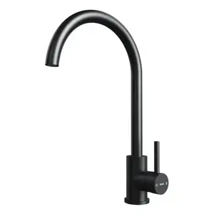TEKA UNI 9310 Черный Кухонный Смеситель с Выдвижным Изливом из Нержавеющей Стали с Эко Аэратором