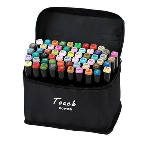 Felt-tip marker set iLike VI-MARK60 — 60 pcs with zipper carrying bag