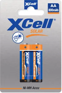 Uzlādējamā Ni‑MH AA baterija XCell Akku Solar X550AA 1.2V 800mAh — priekš saules ierīcēm un elektronikas