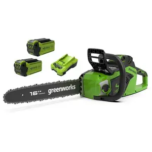 Zāģis Greenworks GD40CS18K2X 40V 40 cm ar lādētāju un 2x 2Ah akumulatoriem