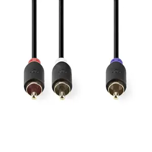 Audio kabelis Nedis CABW24000AT30 3m 2xRCA Vīriešu Antracīts