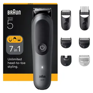 Matu griezējs Braun AIO5520 Melns Pelēks 0.5mm līdz 2.1cm 120min