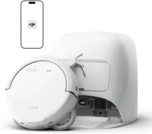 Robots putekļusūcējs DJI ROMO S Water Tank Version balts 0.26 L bezmaisa 5000 mAh 180 min darbības laiks ar uzlādes un mazgāšanas bāzi