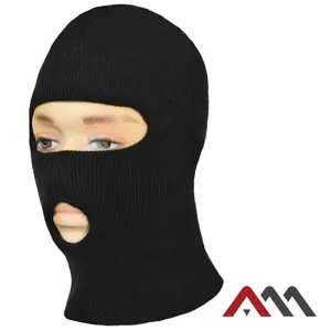 Art.Master 9771600 balaklavas cepure maska melnā krāsā ar 2 caurumiem no 100% akrila