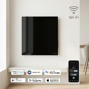 Infrasarkanais konvekcijas sildītājs AENO Premium Eco Smart Quadro 500W 50x50 cm melns