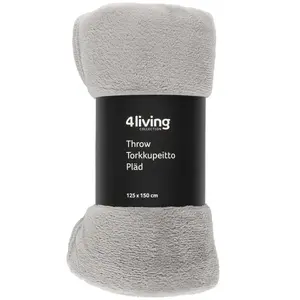 Плед 4Living Gert 125×150 см светло-серый – легкий плед
