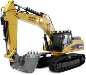 Radiovadāmais Amewi G705E Bagger Metall 1:14 RTR, metāla šasija, dzeltens, 14+