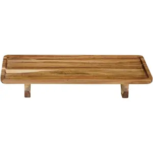 Paplāte ar kājām ALPINA 38×20,5×5,5 cm — koka šķīvis uzkodu un uzkodu pasniegšanai