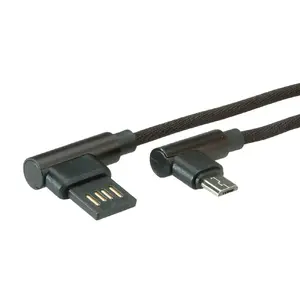USB 2.0 kabelis ROLINE 11.02.8720 — USB A uz Micro‑USB B, 0,8 m, melns, zelta pārklājuma kontakti