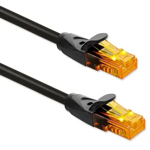 Патчкорд UTP Cat6 QOLTEC 25 м, 2×RJ45, черный