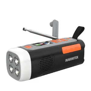 Portable wind-up radio Marmitek RESQ 200 — FM, DAB/DAB+, 3 W, LCD, USB‑C, 3.5 mm, black