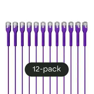 Patch kabelis Broadbe Slim Patch Cable 5G violets 0,3 m Cat6, 12 gab.