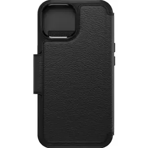 Īpašs ādas folio maciņš OTTERBOX Strada MagSafe priekš iPhone 15 Pro — Shadow melns