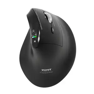 Ergonomic right-hand wireless mouse Port Designs ERGO AUDITOR — Optical, RF Wireless + Bluetooth, 4800 DPI, 5 buttons, black