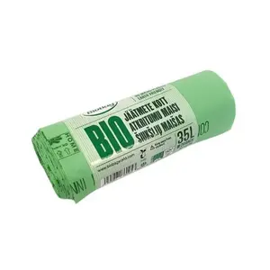 Компостируемые мусорные пакеты BioBag 35 л (20 шт. в рулоне) 54×53 см, 20 мкм, зелёные