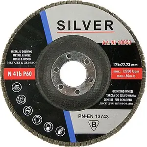 Flap Disc Silver 125 mm P60 10053 – abrasive flap wheel for angle grinders