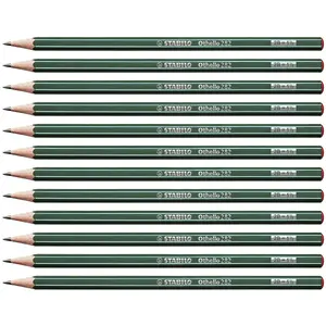 Pencil STABILO Othello 2B hexagonal 3 mm lead, green, pack of 12