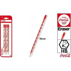 Mechanical pencil set TEKA 573418 — Coca‑Cola themed HB pencils with erasers, 4 pieces