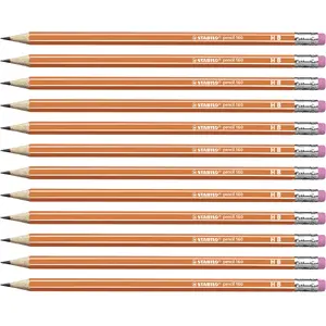 Wooden pencil Stabilo 160 HB — hexagonal, lead 2.2 mm, pack of 12, orange