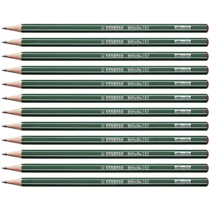 Wooden pencil set Stabilo Othello HB, hexagonal, 3 mm lead, 12 pcs, green